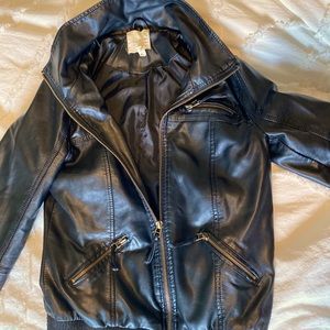 Silence + Noise Leather Jacket - Black